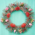 WREATH ~ Designer : Diane Johnson, Wildflowers Australia competition ~ Flowers : leucospermum, serruria Pretty in Pink