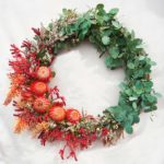 WREATH ~ Designer : Claire McMillan, Wildflowers Australia competition ~ Flowers & Foliage: eucalyptus, thryptomene, grevillea, kangaroo paw, Banksia coccinea,