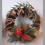 WREATH~ Designer: Jessica Brown, Wildflowers Australia competition ~ Flowers & Foliage: grevillea, banksia pods, paperbark