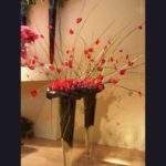 VASE ~ Steel Grass, rose petals